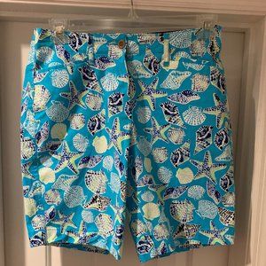 Kim Rogers Long Pocket Sea Shell Print Shorts
